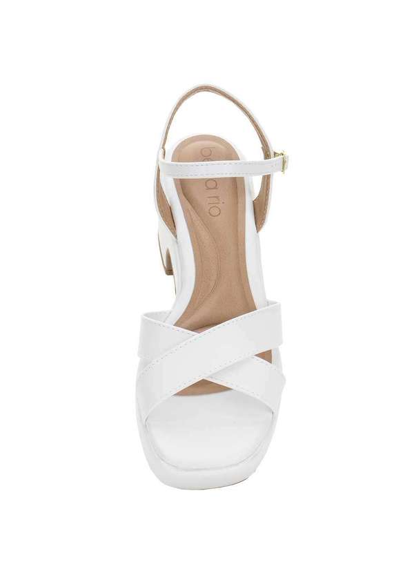 Beira Rio - Sandália Feminina Salto Grosso Beira Rio 8517106 Branco 5