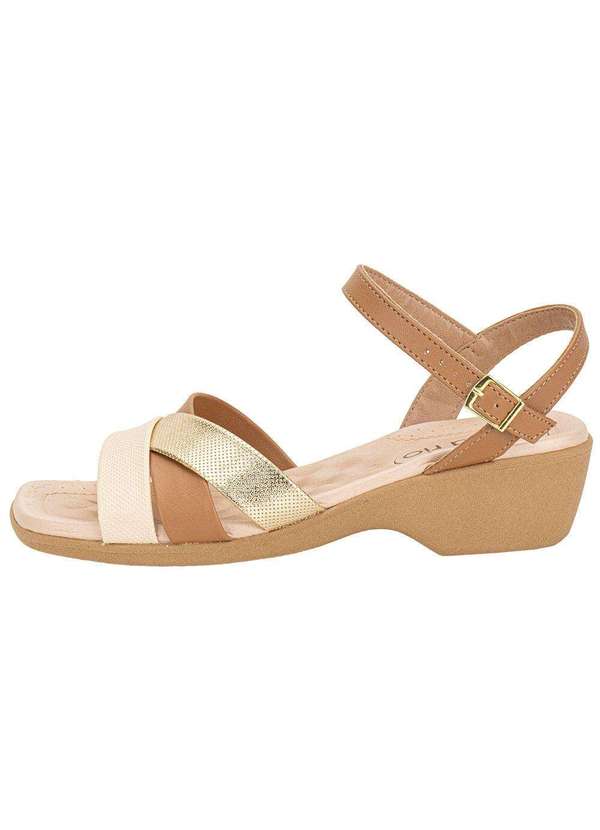 Beira Rio - Sandália Feminina Salto Grosso Beira Rio 8527111 - Camel 2