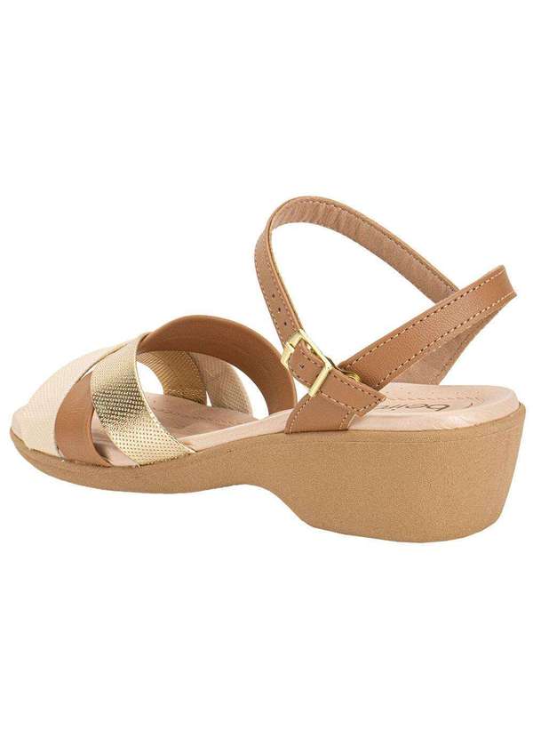 Beira Rio - Sandália Feminina Salto Grosso Beira Rio 8527111 - Camel 3