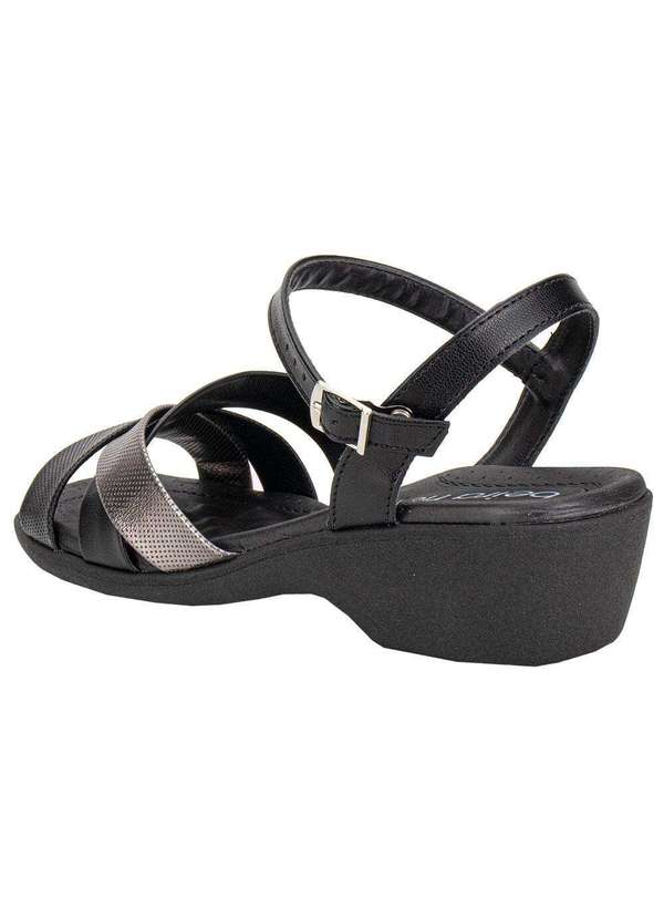 Beira Rio - Sandália Feminina Salto Grosso Beira Rio 8527111 - Preto/Grafite 3