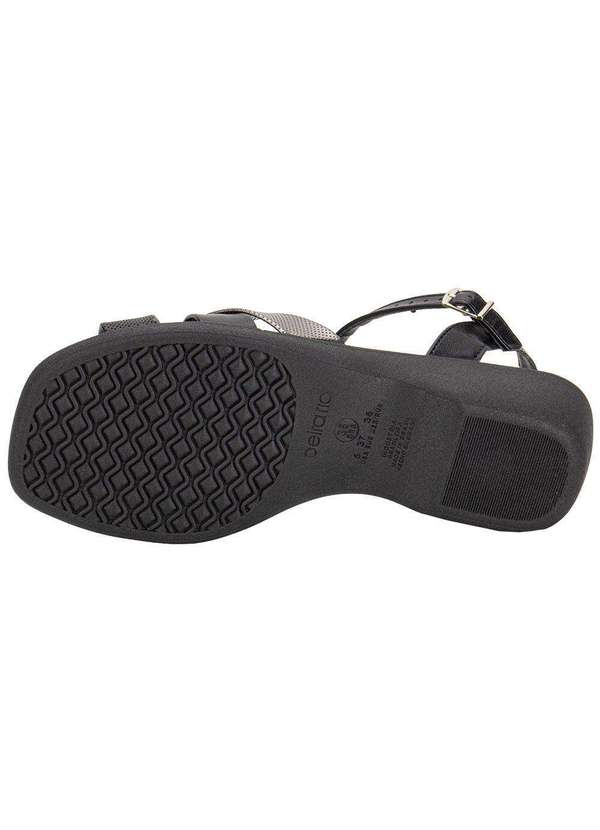 Beira Rio - Sandália Feminina Salto Grosso Beira Rio 8527111 - Preto/Grafite 4