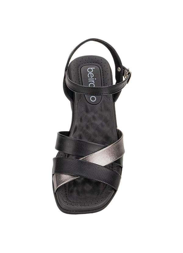 Beira Rio - Sandália Feminina Salto Grosso Beira Rio 8527111 - Preto/Grafite 5