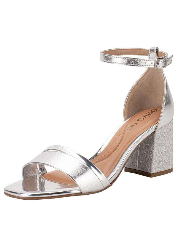 Beira Rio - Sandália Feminina Salto Grosso Beira Rio 8536102 - Prata