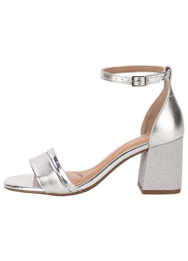 Beira Rio - Sandália Feminina Salto Grosso Beira Rio 8536102 - Prata 2