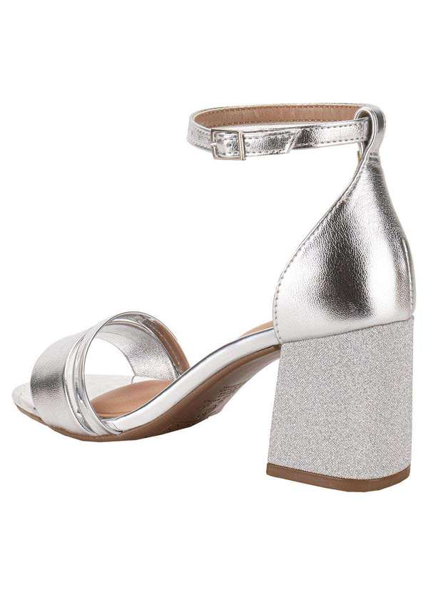 Beira Rio - Sandália Feminina Salto Grosso Beira Rio 8536102 - Prata 3