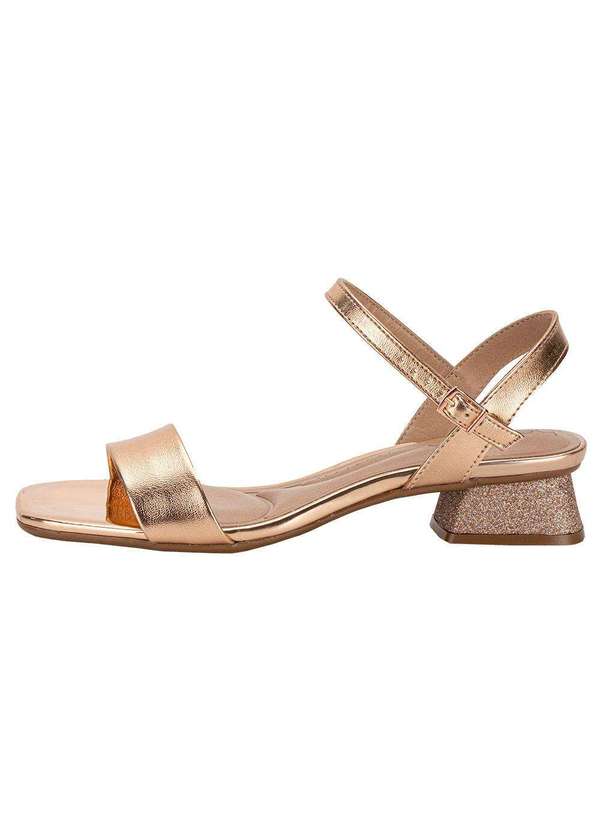 Beira Rio - Sandália Feminina Salto Grosso Beira Rio 8540101 - Bronze 2