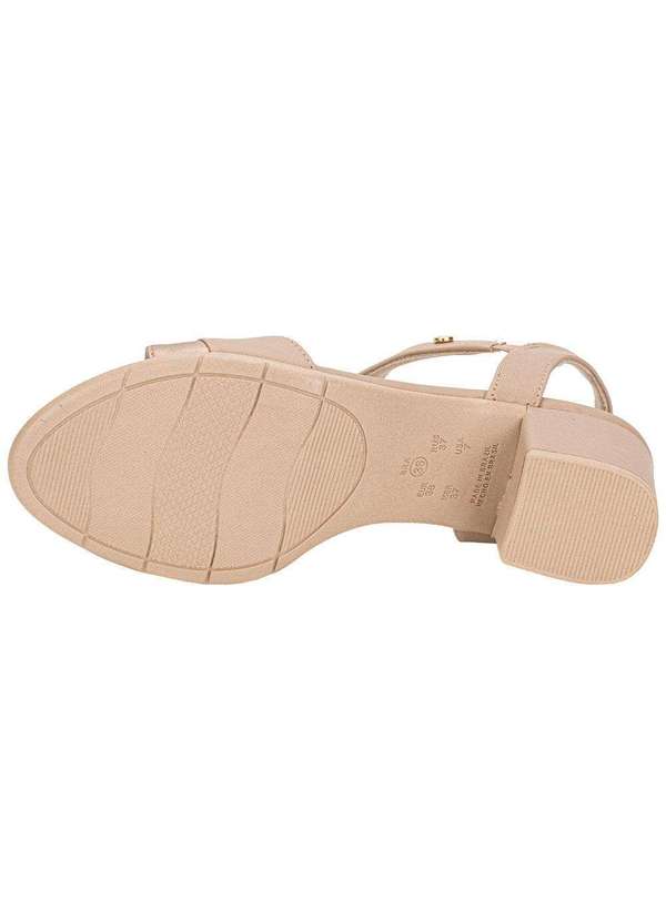 Comfortflex - Sandália Feminina Salto Grosso Comfortflex 2557406 - Bege 4