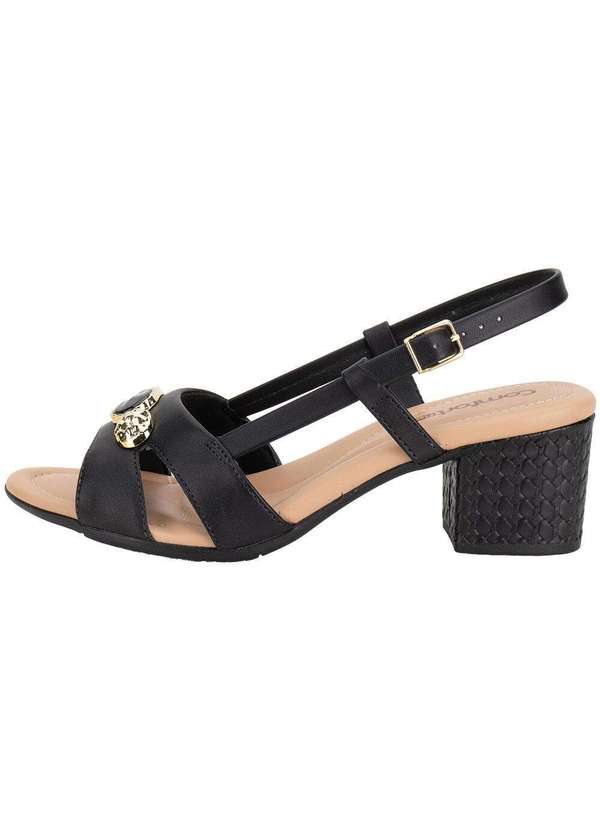 Comfortflex - Sandália Feminina Salto Grosso Comfortflex 2557408 Preto 2