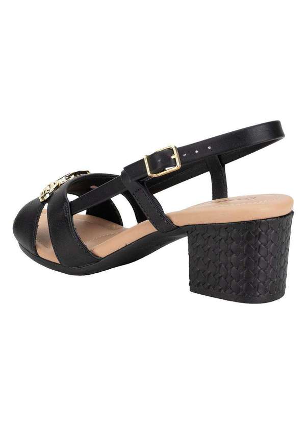 Comfortflex - Sandália Feminina Salto Grosso Comfortflex 2557408 Preto 3