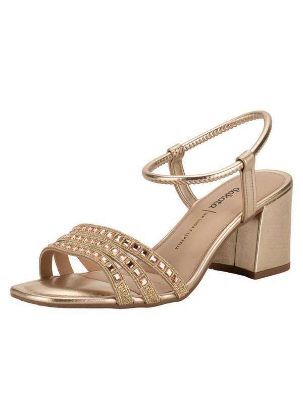 Dakota - Sandália Feminina Salto Grosso Dakota Y6691 - Ouro