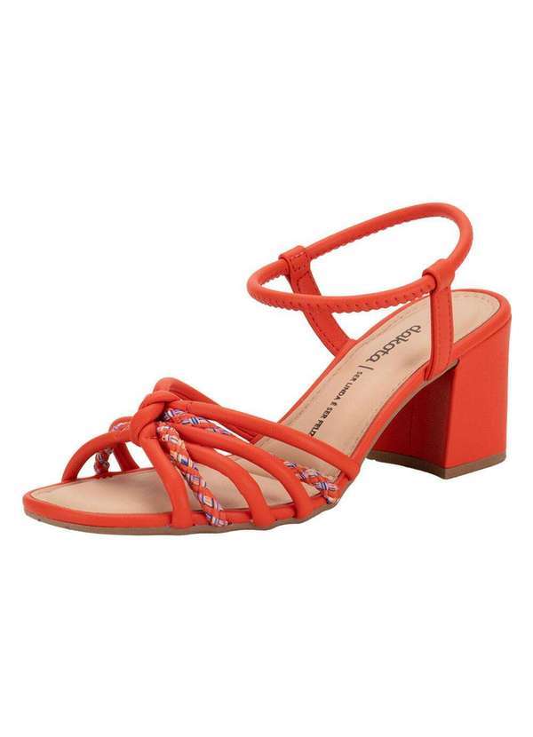 Dakota - Sandália Feminina Salto Grosso Dakota Y7461 - Vermelho