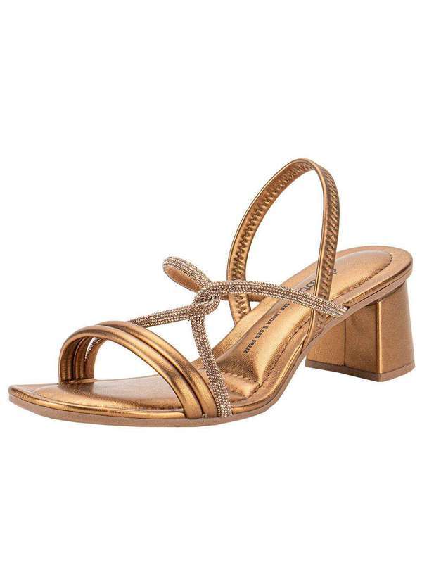 Dakota - Sandália Feminina Salto Grosso Dakota Y7912 - Bronze