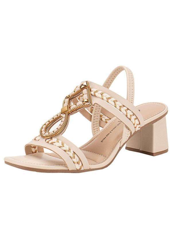 Dakota - Sandália Feminina Salto Grosso Dakota Y7961 - Bege