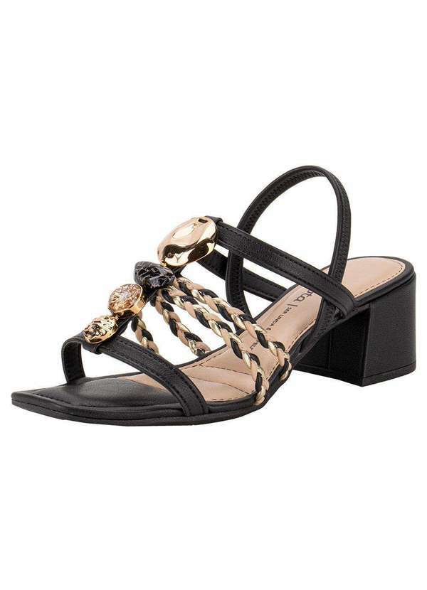 Dakota - Sandália Feminina Salto Grosso Dakota Y8211 - Preto