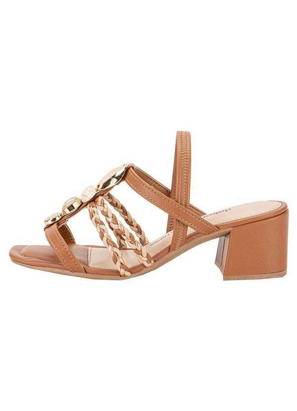 Dakota - Sandália Feminina Salto Grosso Dakota Y8211 - Caramelo 2