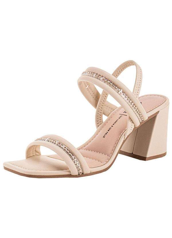Dakota - Sandália Feminina Salto Grosso Dakota Y8391 - Marfim