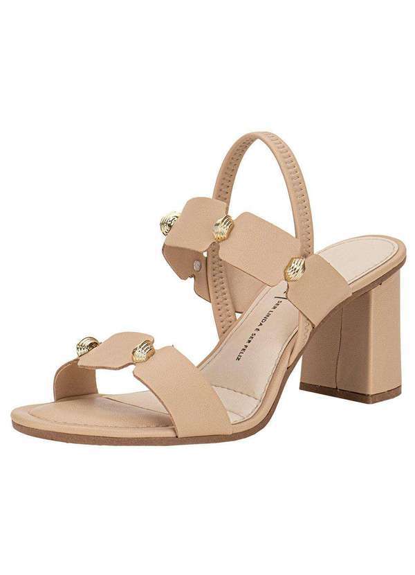 Dakota - Sandália Feminina Salto Grosso Dakota Y8762 - Bege