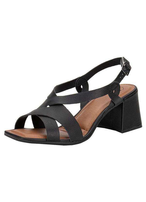 Sandália Feminina Salto Grosso Dakota Y8831n Preto Clovis Calcados