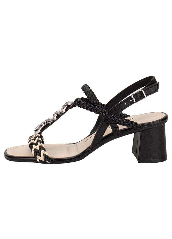 Dakota - Sandália Feminina Salto Grosso Dakota Y9301 - Preto/Branco 2