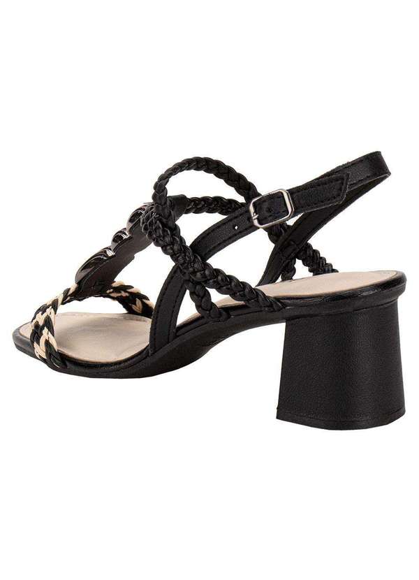 Dakota - Sandália Feminina Salto Grosso Dakota Y9301 - Preto/Branco 3