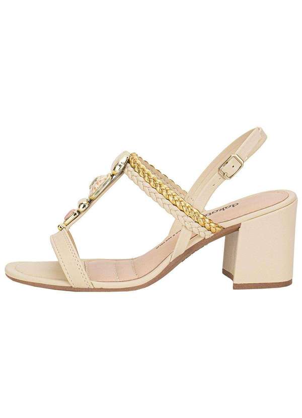 Dakota - Sandália Feminina Salto Grosso Dakota Y9301 - Bege/Ouro 2