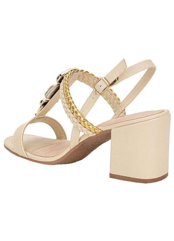 Dakota - Sandália Feminina Salto Grosso Dakota Y9301 - Bege/Ouro 3