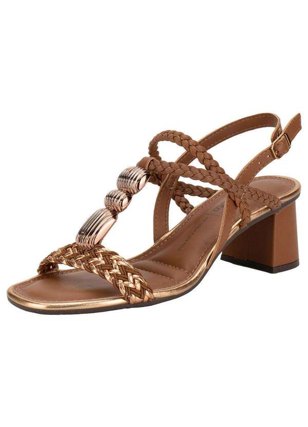 Dakota - Sandália Feminina Salto Grosso Dakota Y9301 - Caramelo