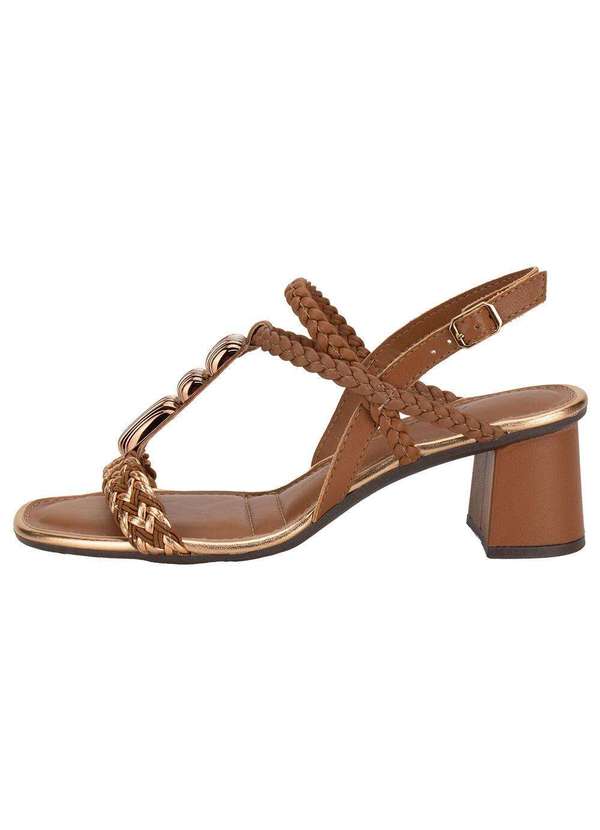 Dakota - Sandália Feminina Salto Grosso Dakota Y9301 - Caramelo 2
