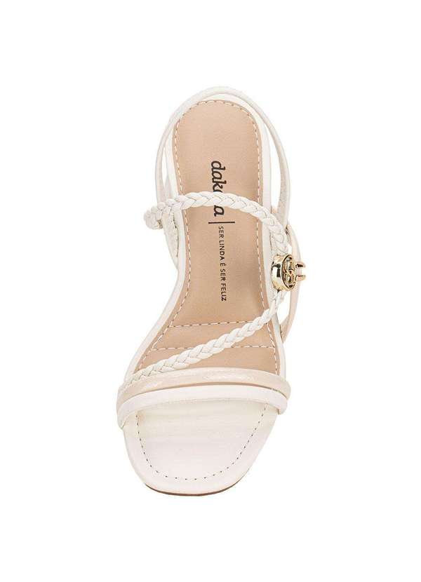 Dakota - Sandália Feminina Salto Grosso Dakota Y9371 Branco/Off 5