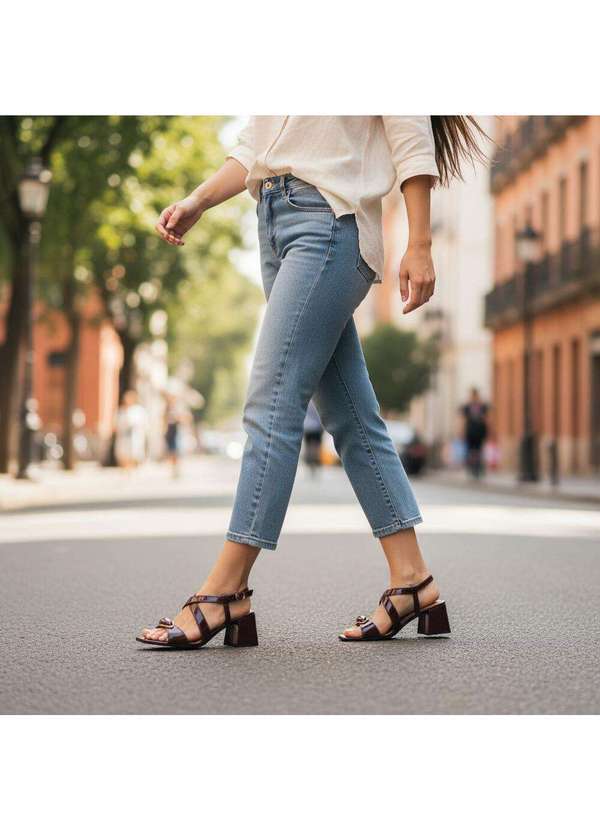 Dakota - Sandália Feminina Salto Grosso Dakota Y9753 Vinho 2