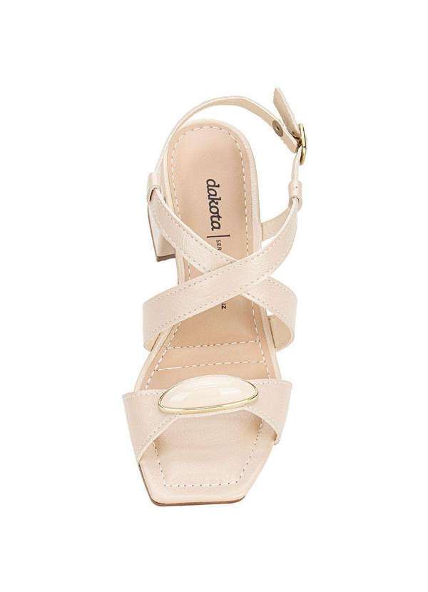 Dakota - Sandália Feminina Salto Grosso Dakota Y9753 Marfim 5