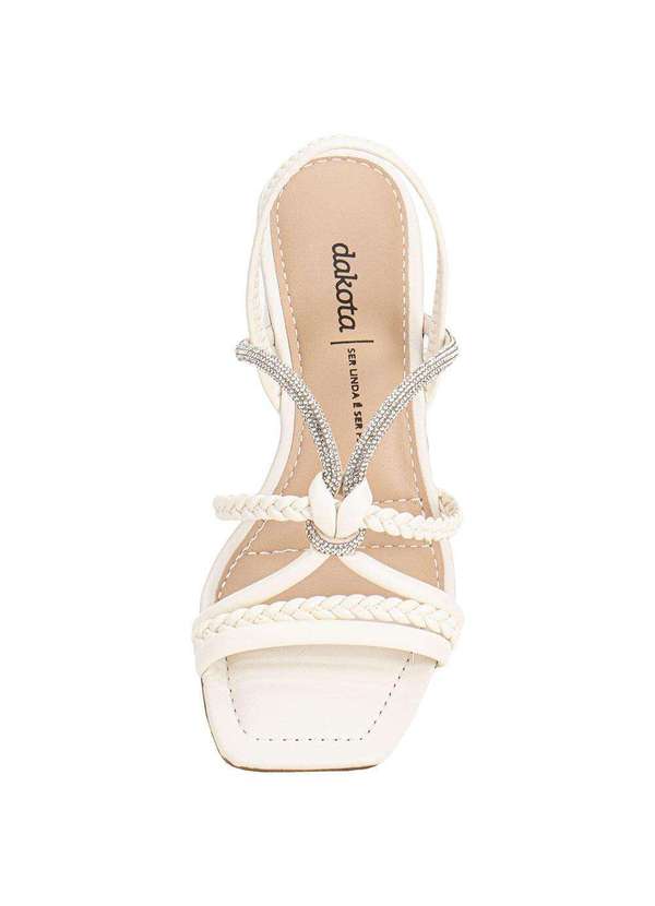 Dakota - Sandália Feminina Salto Grosso Dakota Y9761 Branco/Off 5