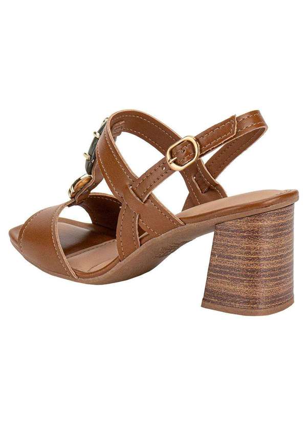 Dakota - Sandália Feminina Salto Grosso Dakota Y9762 - Caramelo 3