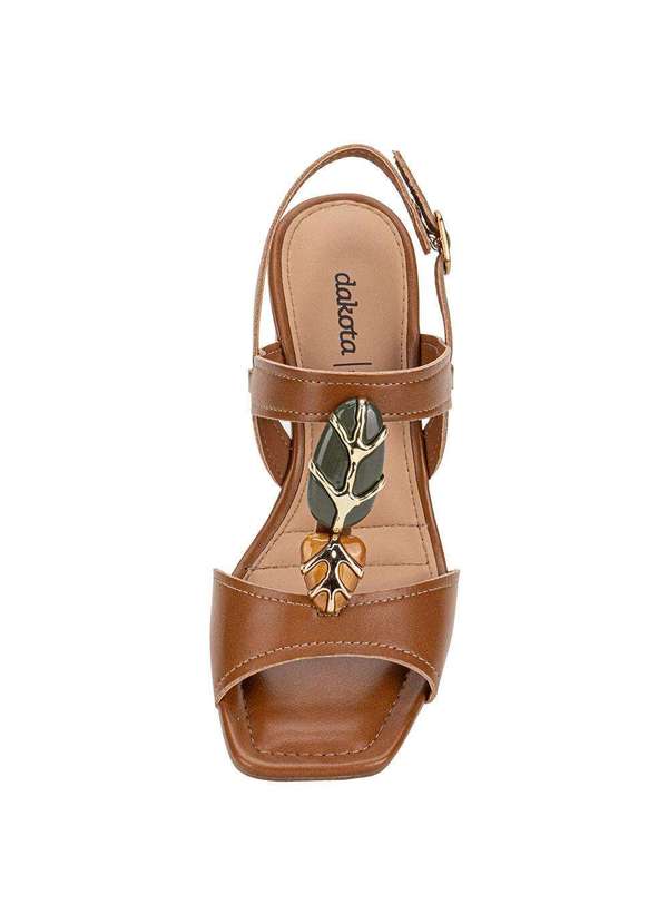 Dakota - Sandália Feminina Salto Grosso Dakota Y9762 - Caramelo 5