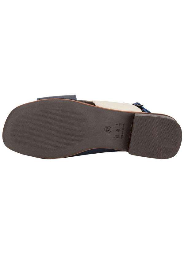 Miss Western - Sandália Feminina Salto Grosso Miss Western 21009 Marinho/Bege 4