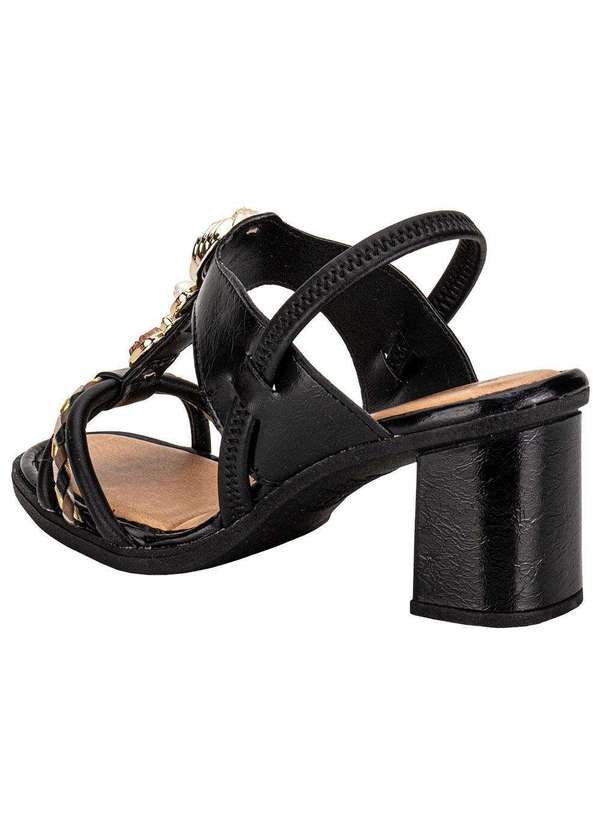 Mississipi - Sandália Feminina Salto Grosso Mississipi J0592 Preto 3