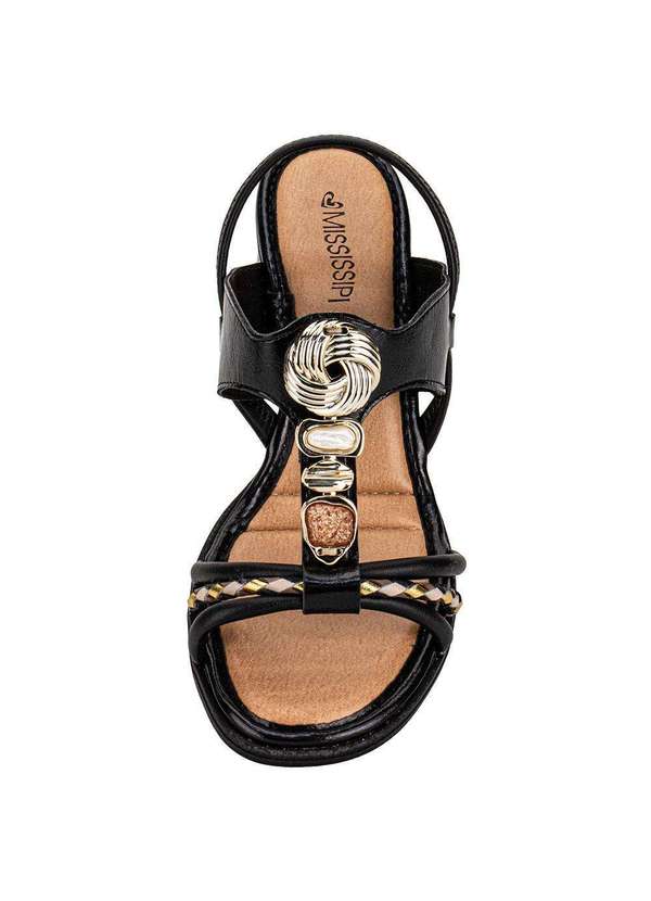 Mississipi - Sandália Feminina Salto Grosso Mississipi J0592 Preto 5