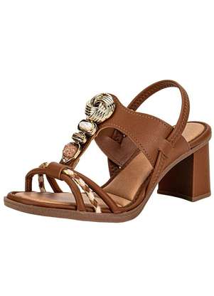 Sandália Feminina Salto Grosso Mississipi J0592 - MISSISSIPI