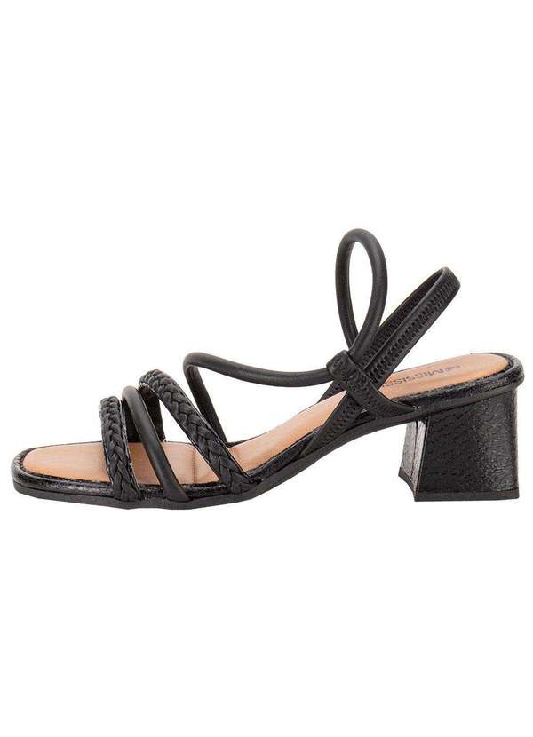 Mississipi - Sandália Feminina Salto Grosso Mississipi Mc642 - Preto 2