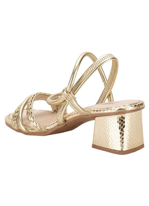 Mississipi - Sandália Feminina Salto Grosso Mississipi Mc642 - Ouro 3
