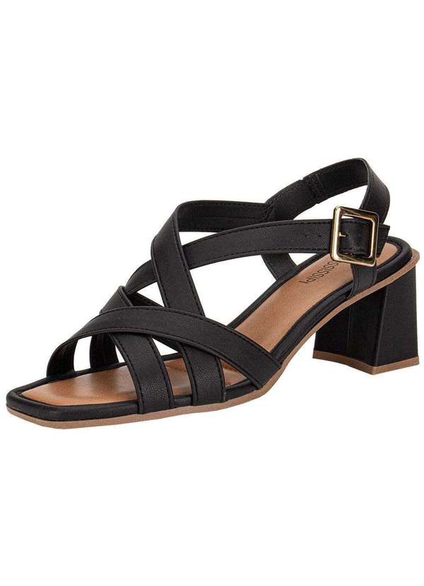 Mississipi - Sandália Feminina Salto Grosso Mississipi Mf233 Preto