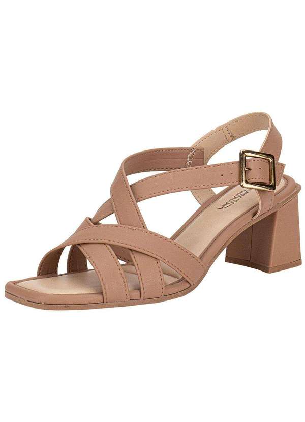 Mississipi - Sandália Feminina Salto Grosso Mississipi Mf233 Salmão