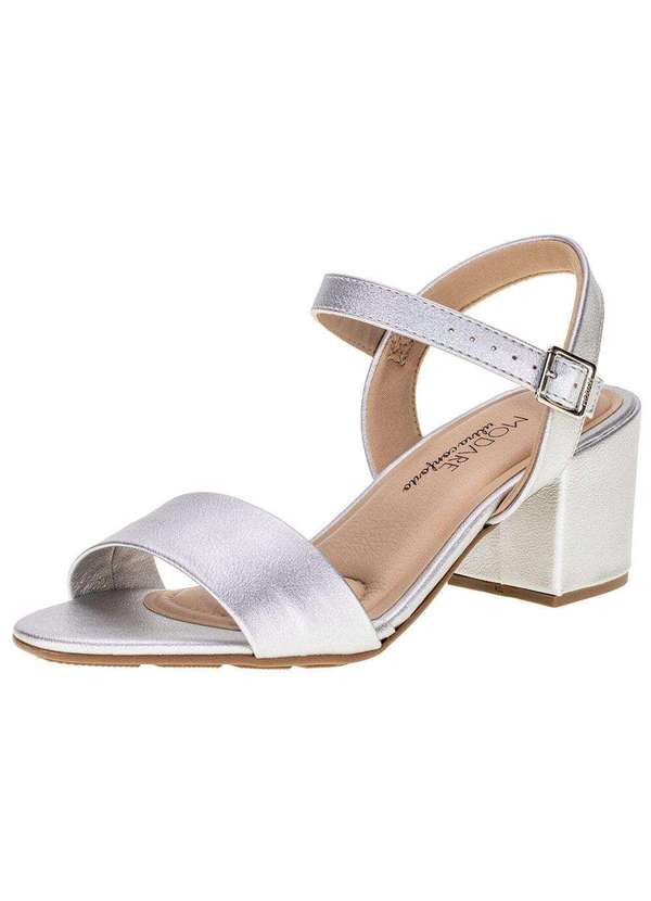 Modare - Sandália Feminina Salto Grosso Modare 7109469 - Prata 1
