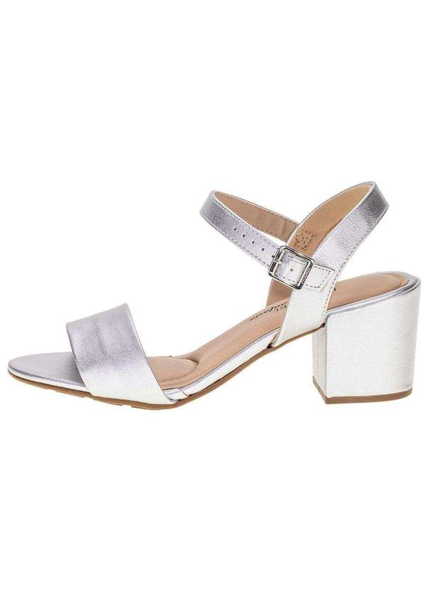 Modare - Sandália Feminina Salto Grosso Modare 7109469 - Prata 2