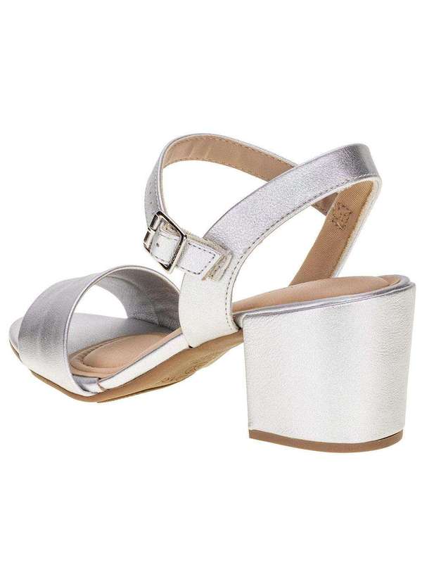 Modare - Sandália Feminina Salto Grosso Modare 7109469 - Prata 3