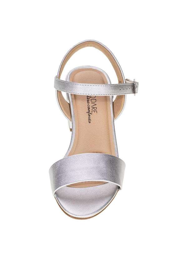 Modare - Sandália Feminina Salto Grosso Modare 7109469 - Prata 5