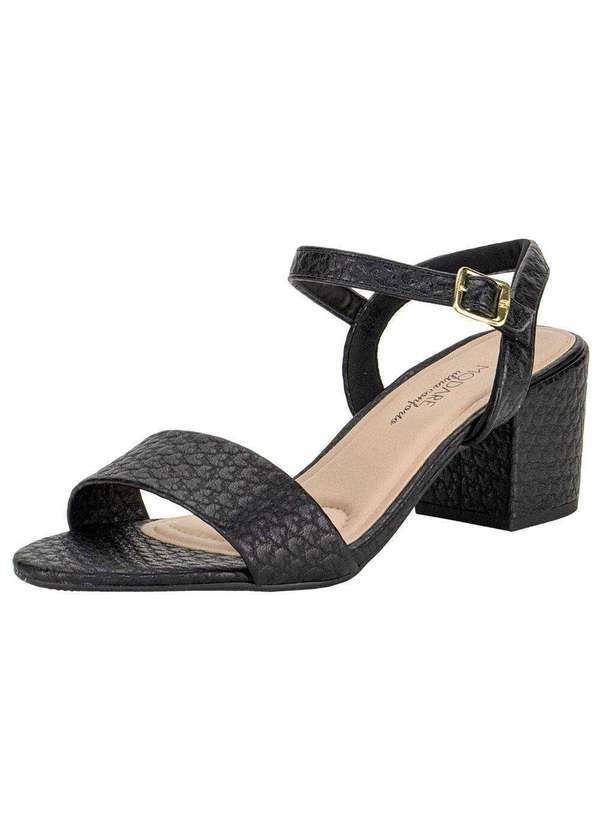 Modare - Sandália Feminina Salto Grosso Modare - 7109469 - Preto/Croco