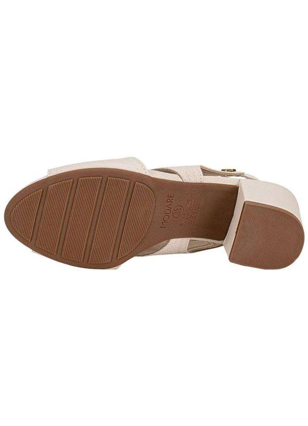 Modare - Sandália Feminina Salto Grosso Modare 7109481 Branco/Off 4