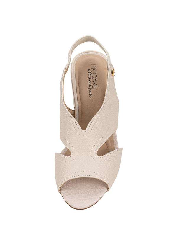 Modare - Sandália Feminina Salto Grosso Modare 7109481 Branco/Off 5
