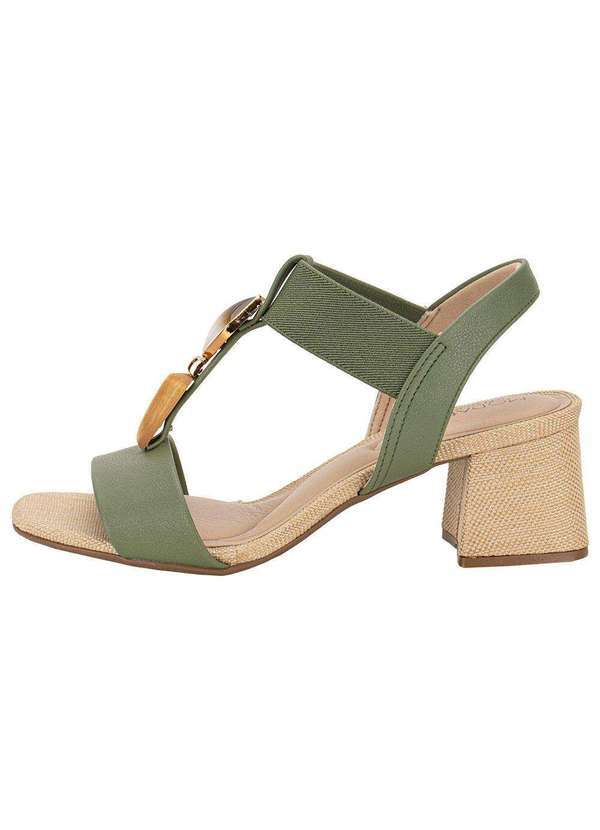 Modare - Sandália Feminina Salto Grosso Modare 7172113 - Oliva 2